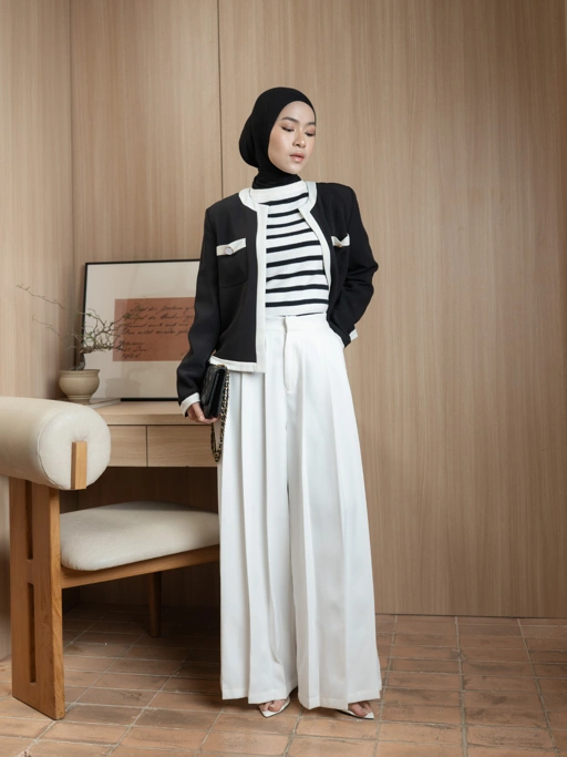 Moss Pleated Pants Off White