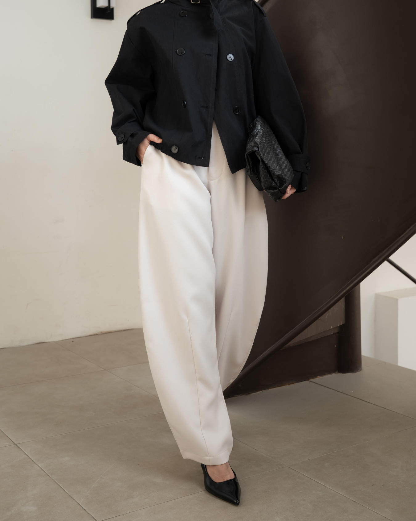 Chloe Barrel Pants Ivory