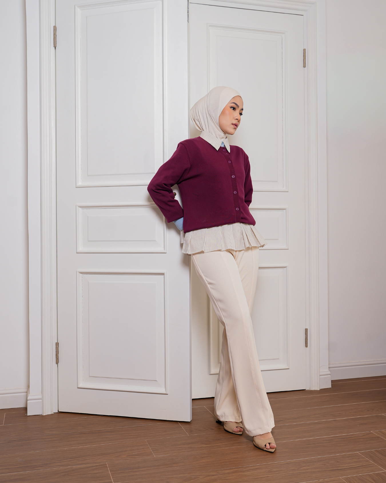 Jane Flared Pants Oatmilk