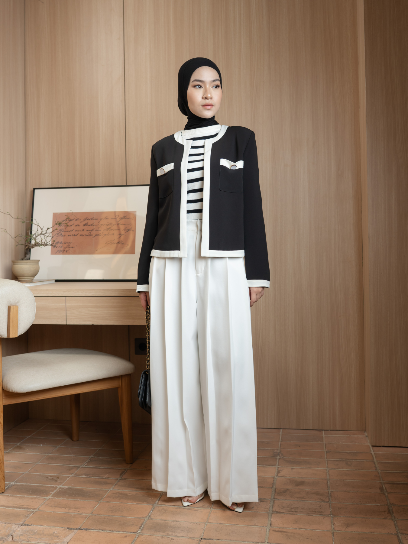Moss Pleated Pants Off White