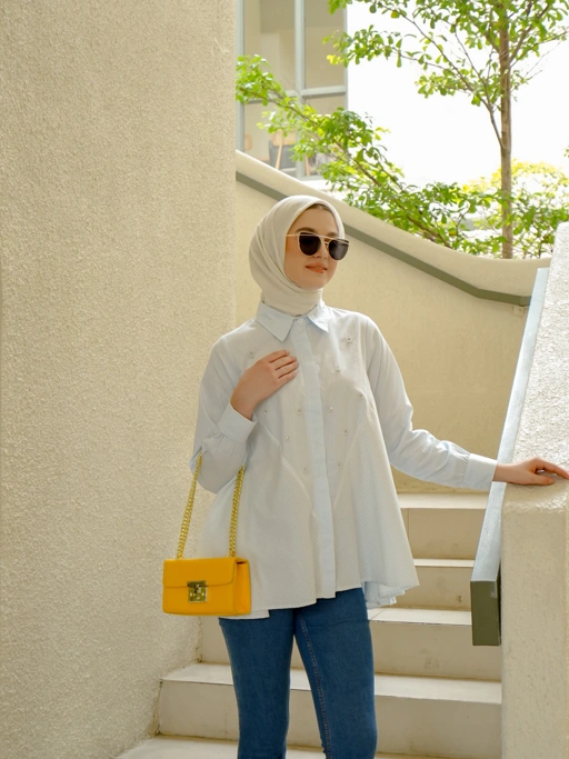 Image of Mallory Blouse Ice Blue