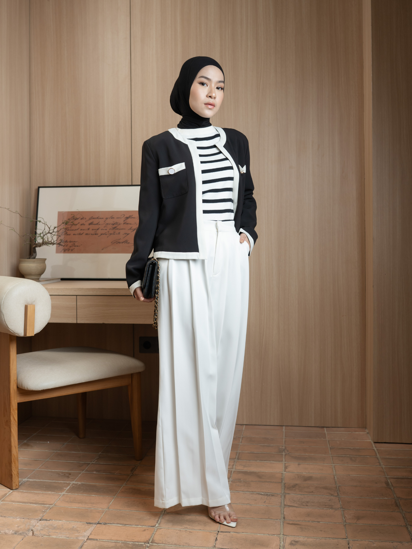 Moss Pleated Pants Off White