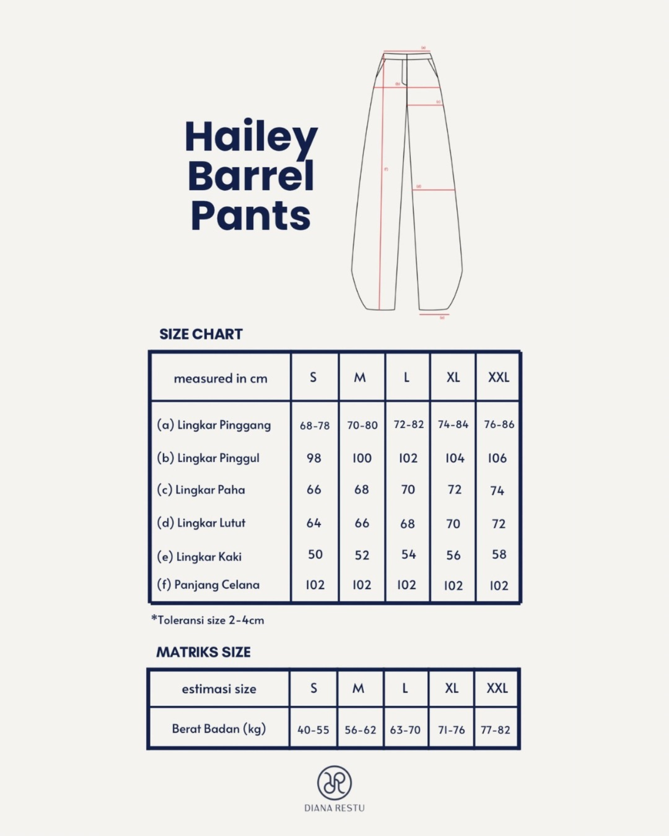 Hailey Barrel Pants Vanilla