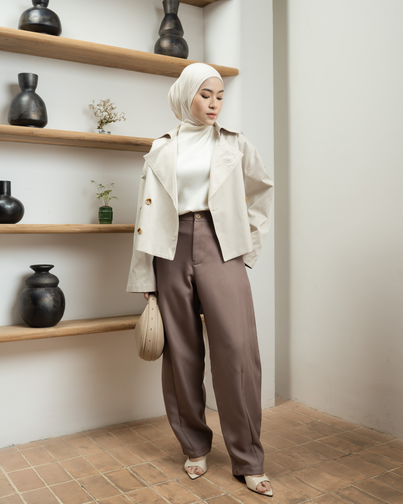 Chloe Barrel Pants Brownie
