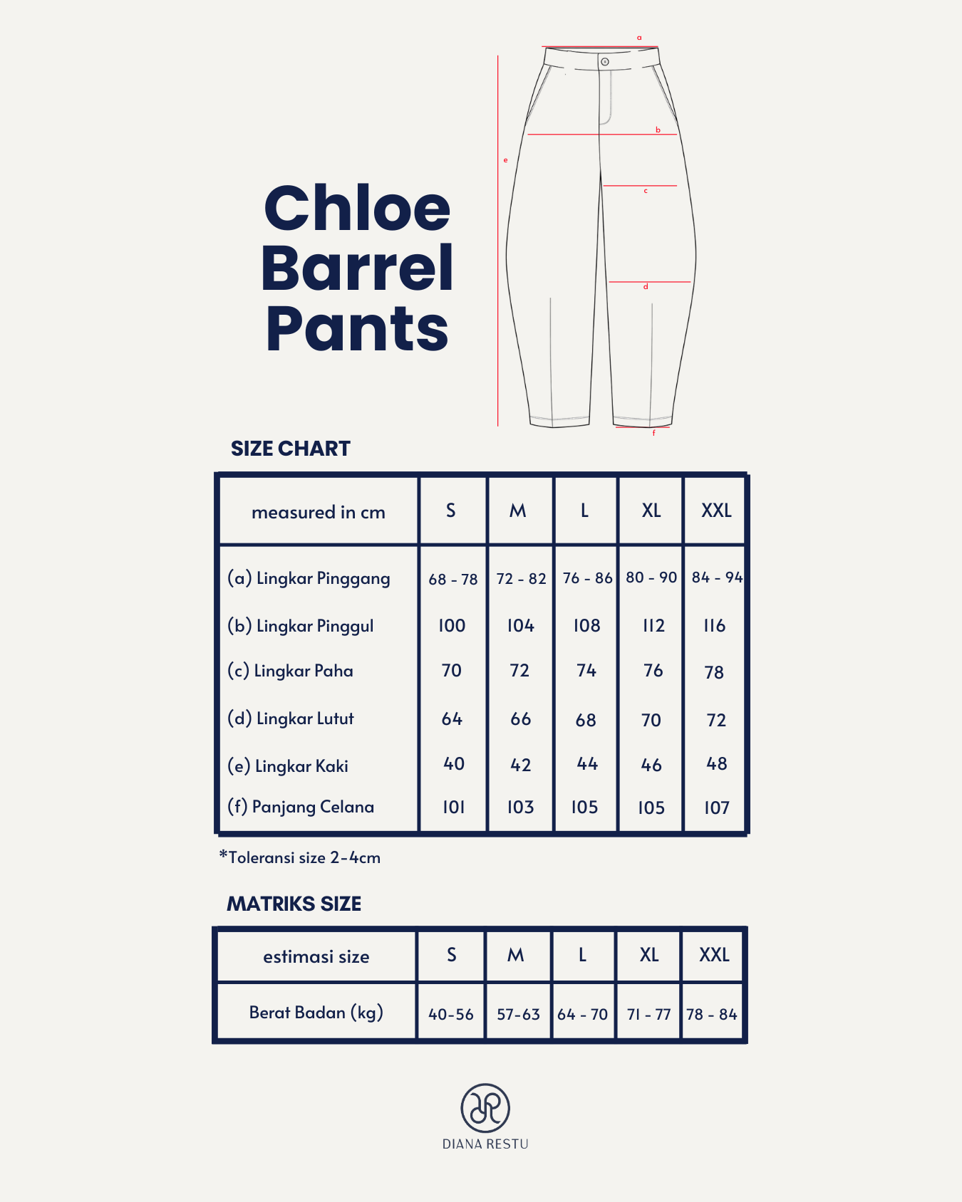 Chloe Barrel Pants Ivory