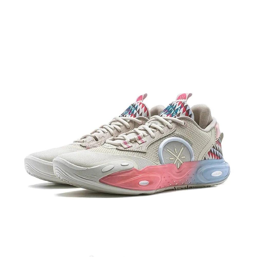 Sepatu Basket Li Ning Way of Wade All City 12 Origin D'Angelo Russell Beige Pink Blue ABAU015-5