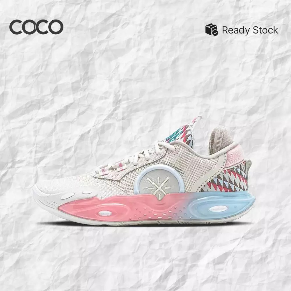 Sepatu Basket Li Ning Way of Wade All City 12 Origin D'Angelo Russell Beige Pink Blue ABAU015-5