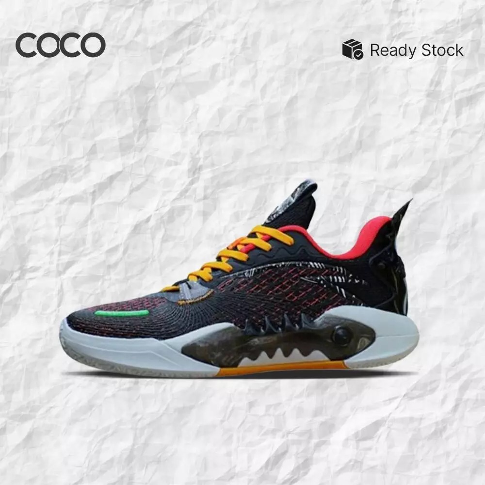 Sepatu Basket Anta Shock Wave 5 V2 Team 'Black Red' 112421606S-4