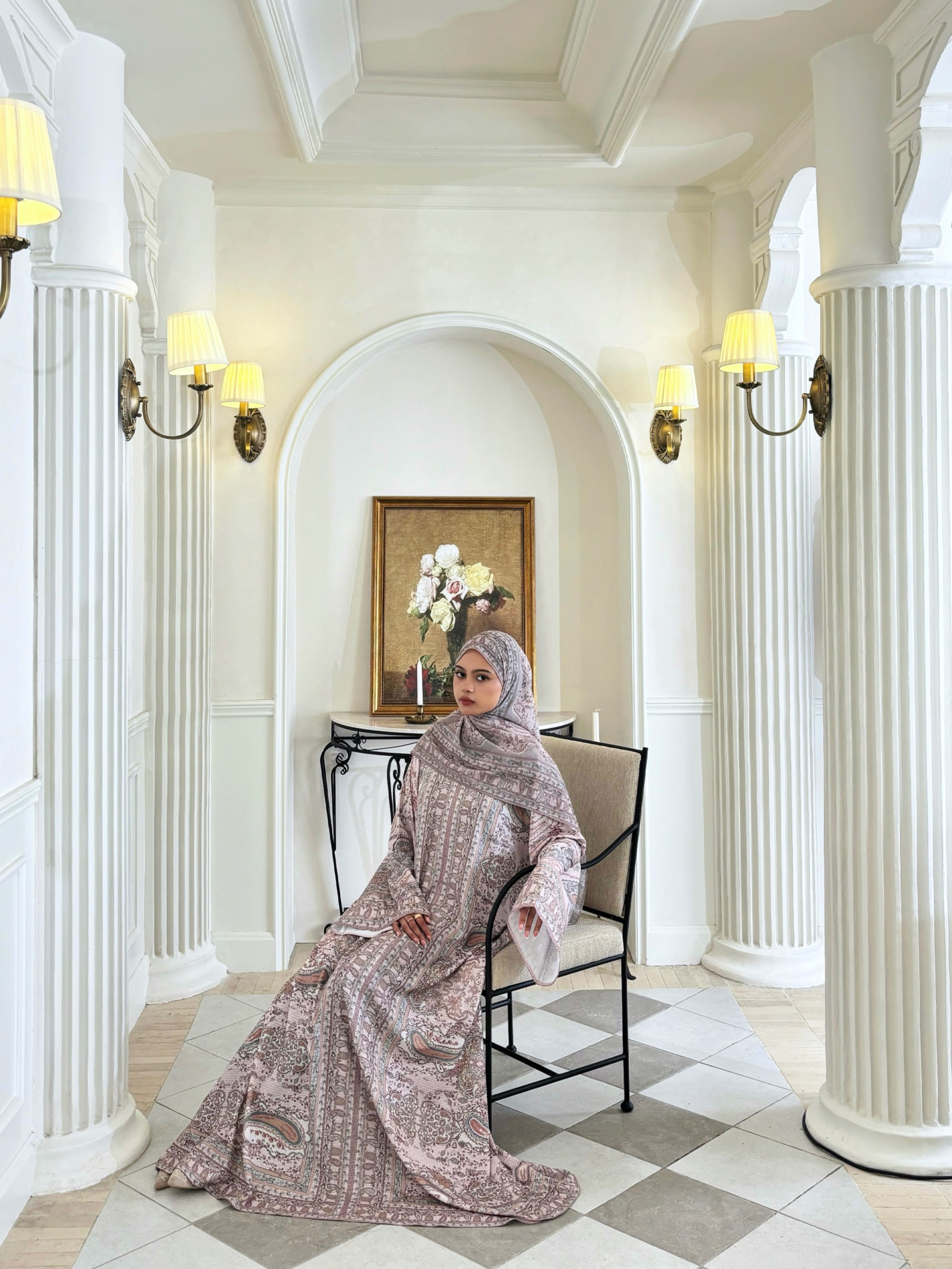 Ready stock Zehra Abaya in Hibiscus