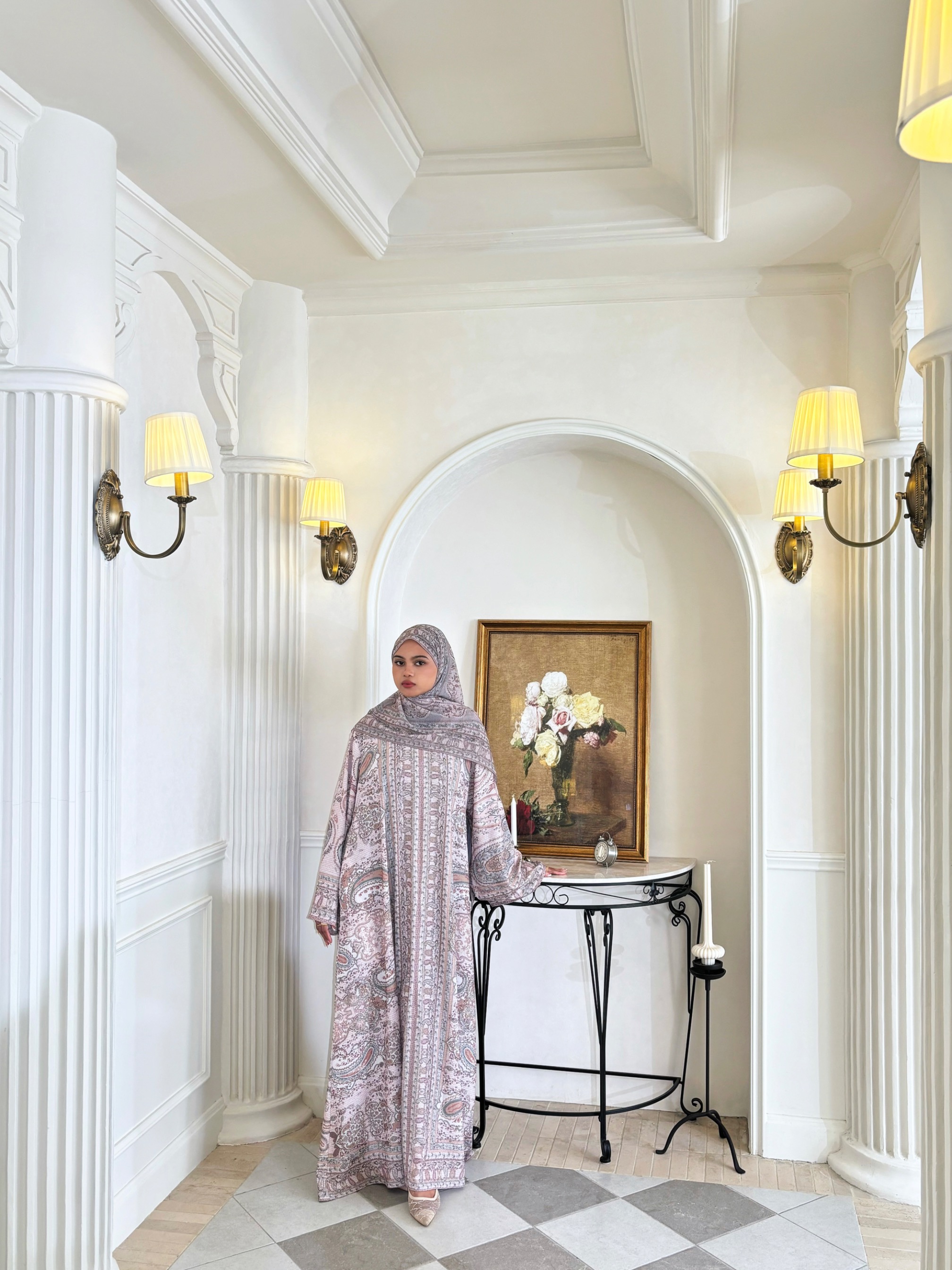 Ready stock Zehra Abaya in Hibiscus