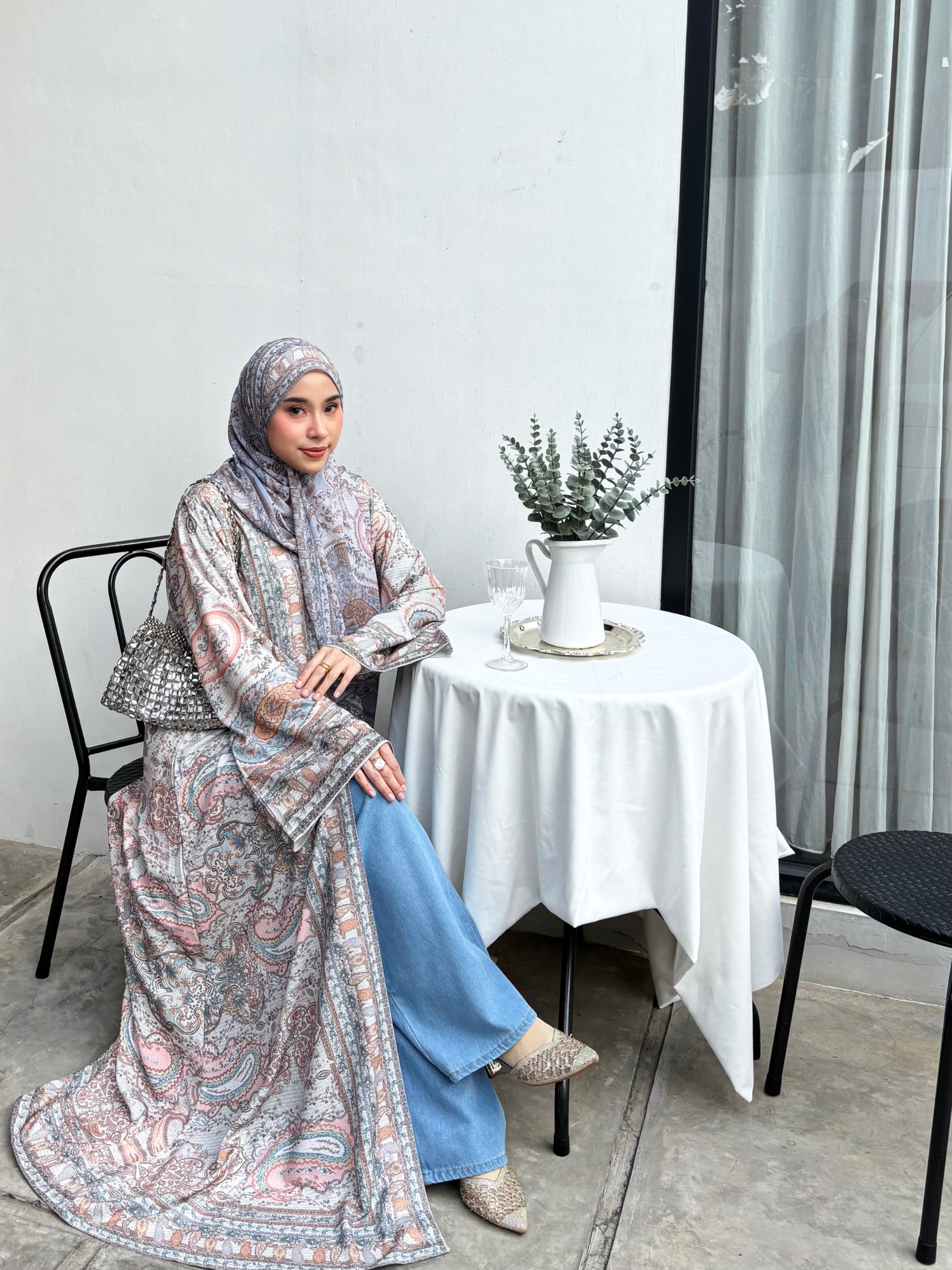Ready Stock Zehra Outer in Blue Haze