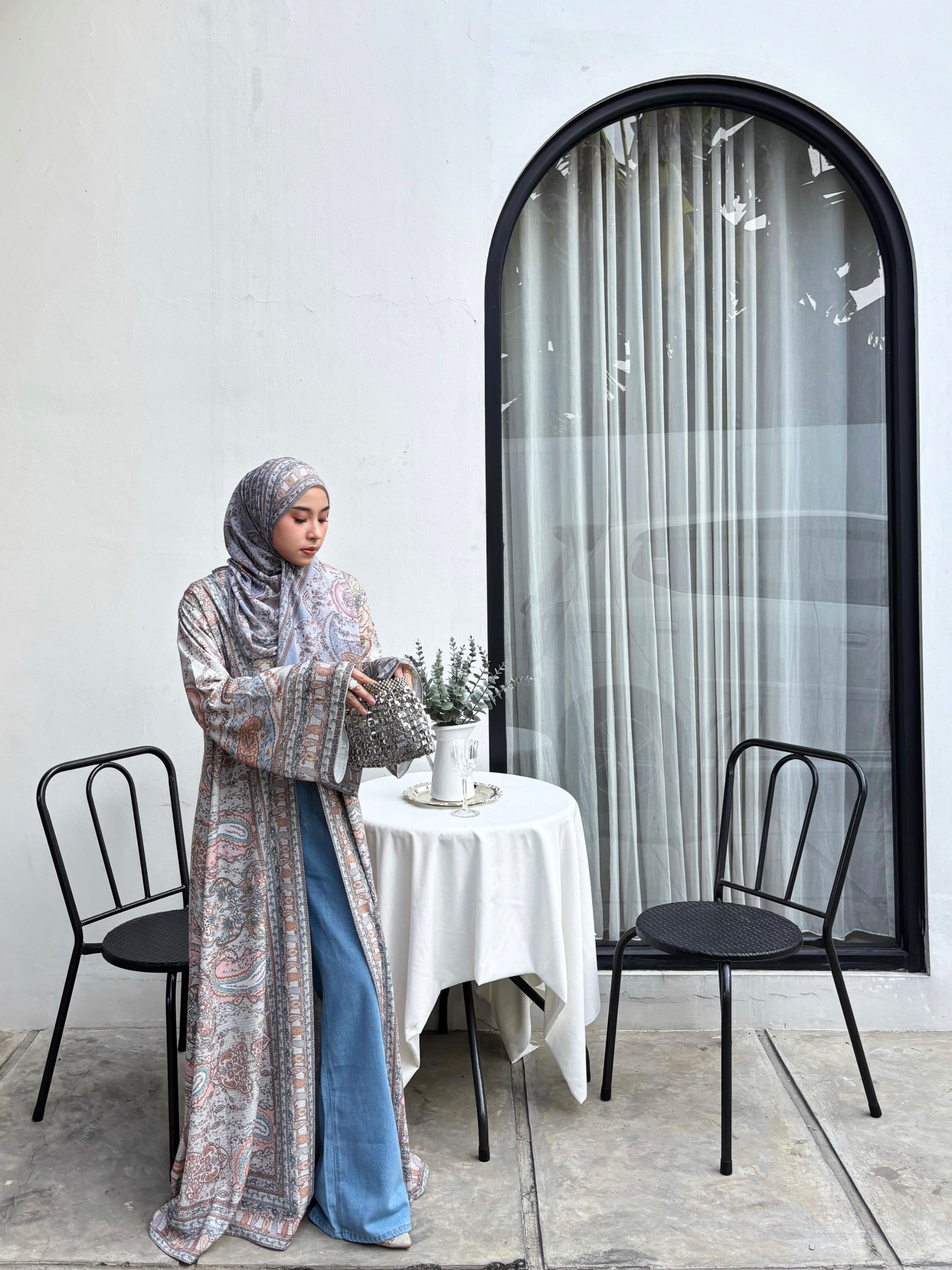 Ready Stock Zehra Outer in Blue Haze