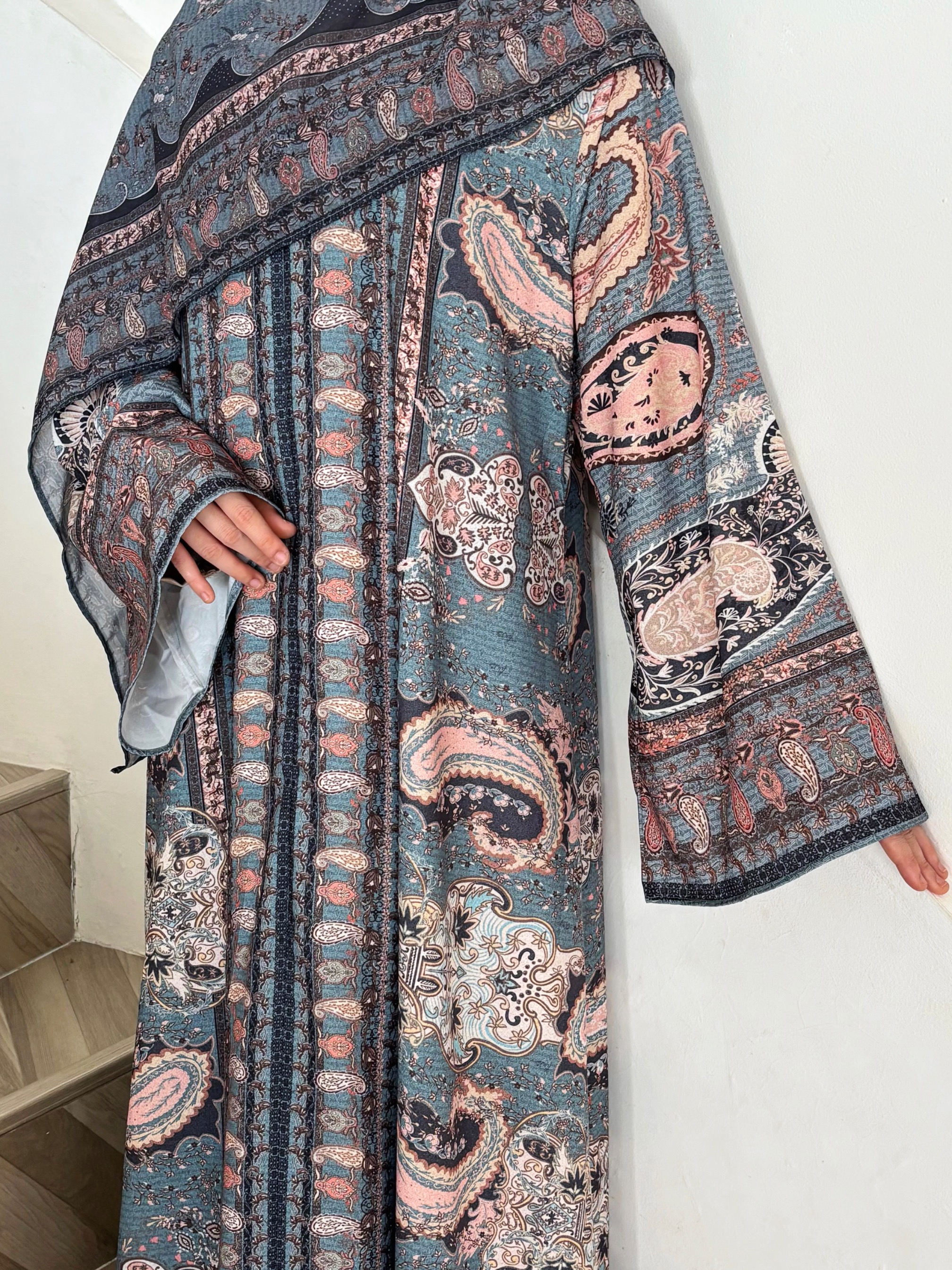 Ready Stock Zehra Abaya in Denim Teal