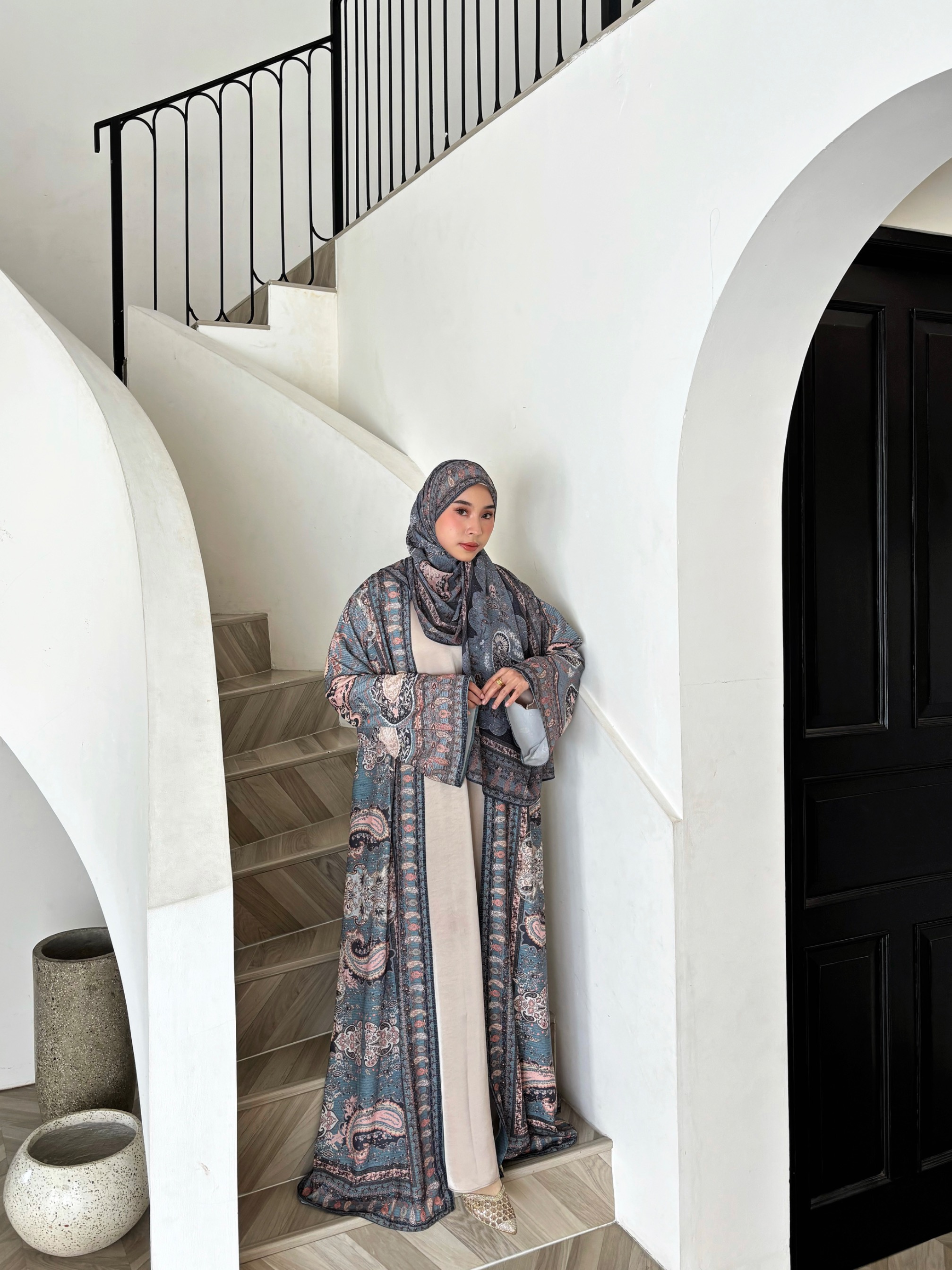 Ready Stock Zehra Outer in Denim Teal