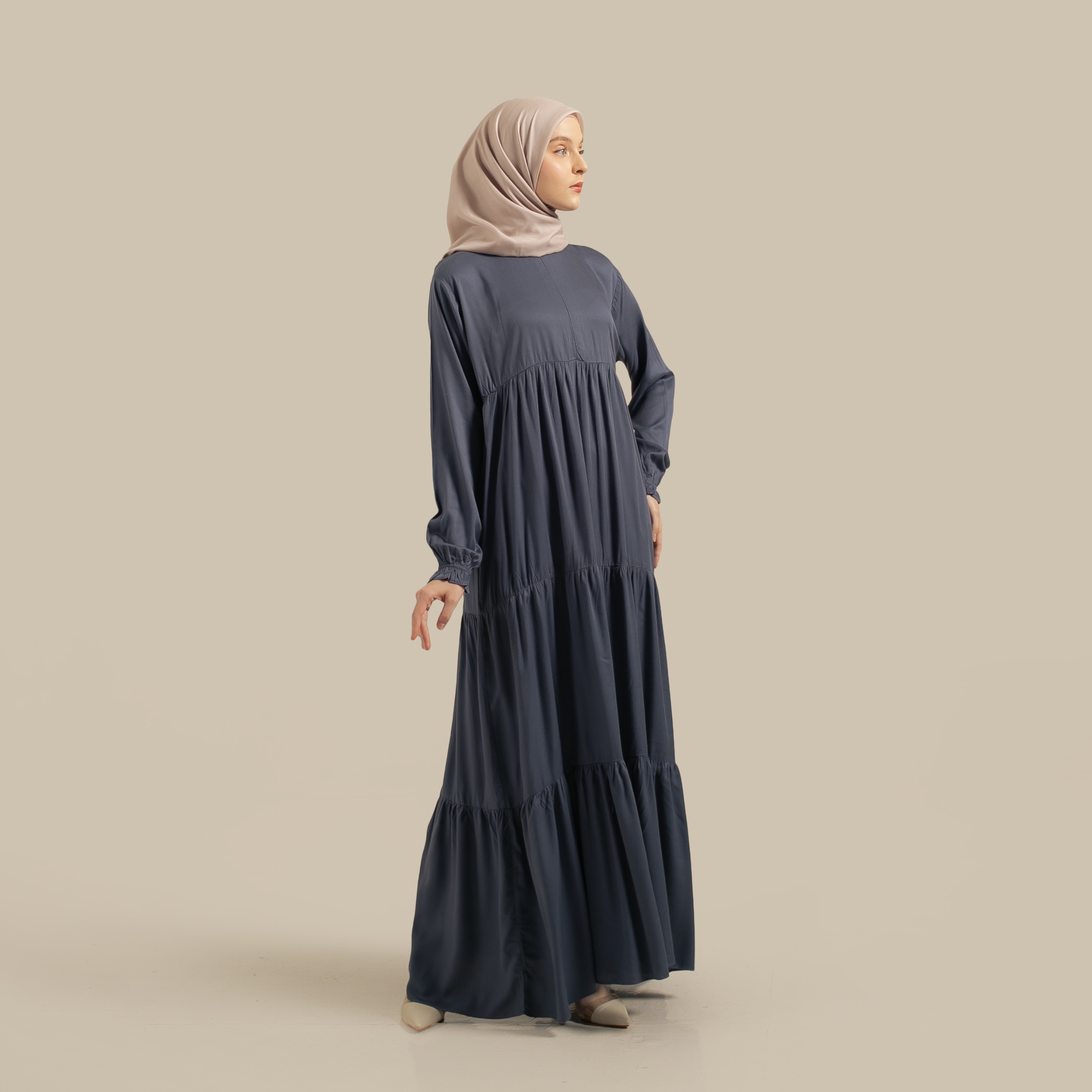 Luma Dawa Alanza Dress / Pilih Warna / Polos / Abaya / Dress / Rayon Twill / Semi Formal / Casual / Office / Kantor