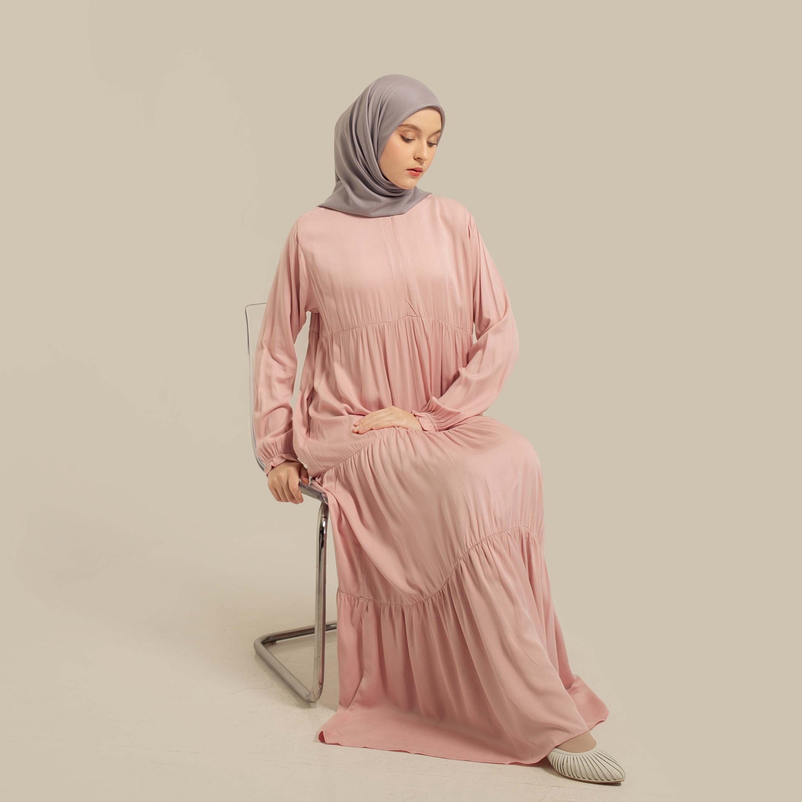 Luma Dawa Alanza Dress / Pilih Warna / Polos / Abaya / Dress / Rayon Twill / Semi Formal / Casual / Office / Kantor