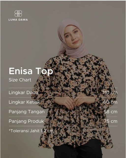 Luma Dawa Enisa Top Oversized / Motif / Semi Formal / Casual / Workwear / Office / Kantor