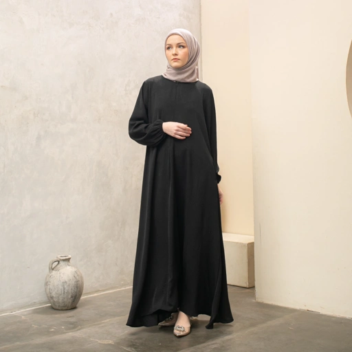 Luma Dawa Khalifah Basic Dress / Abaya Gamis Polos / Crinkle Airflow / Office / Casual / Semi Formal / Kantor