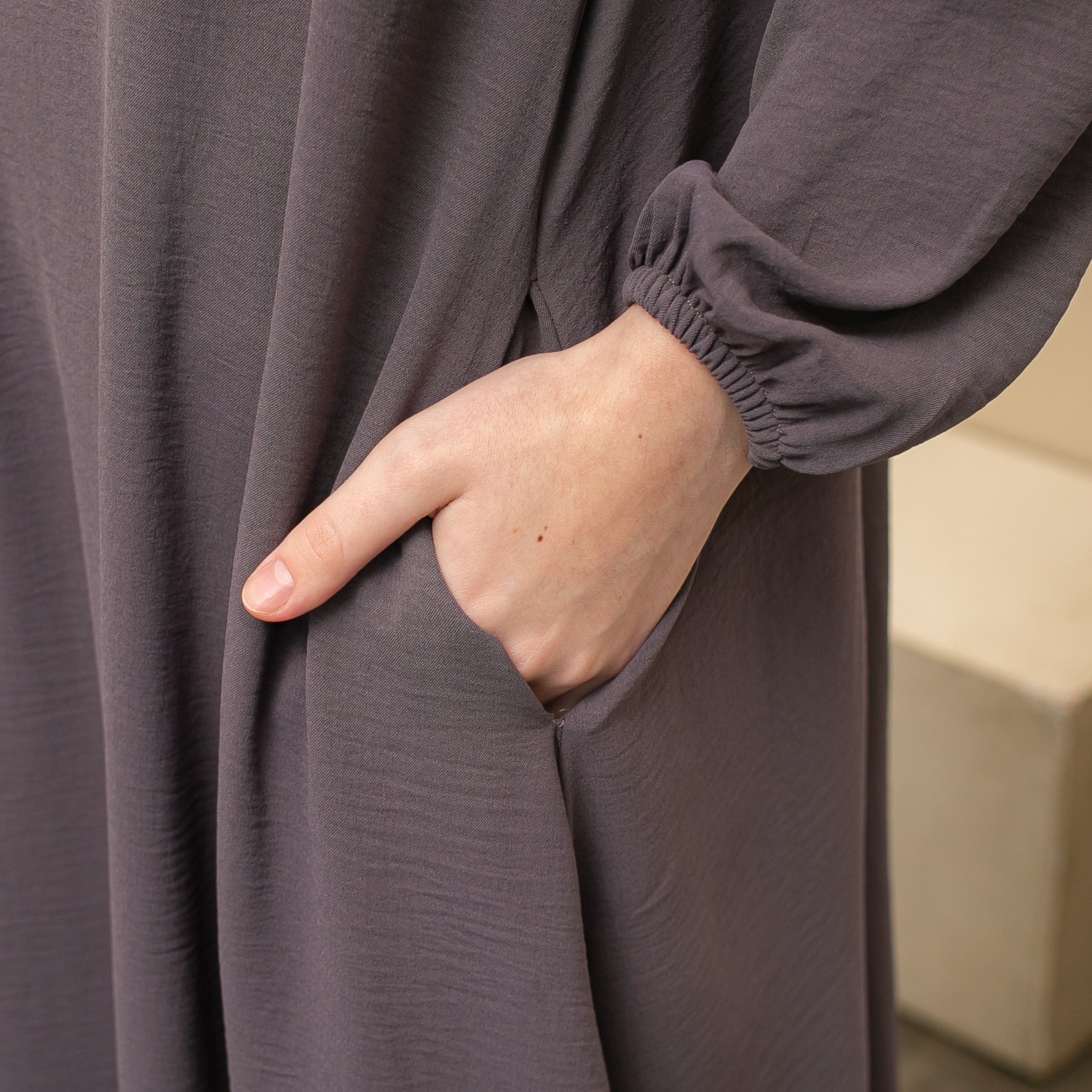 Luma Dawa Khalifah Basic Dress / Abaya Gamis Polos / Crinkle Airflow / Office / Casual / Semi Formal / Kantor