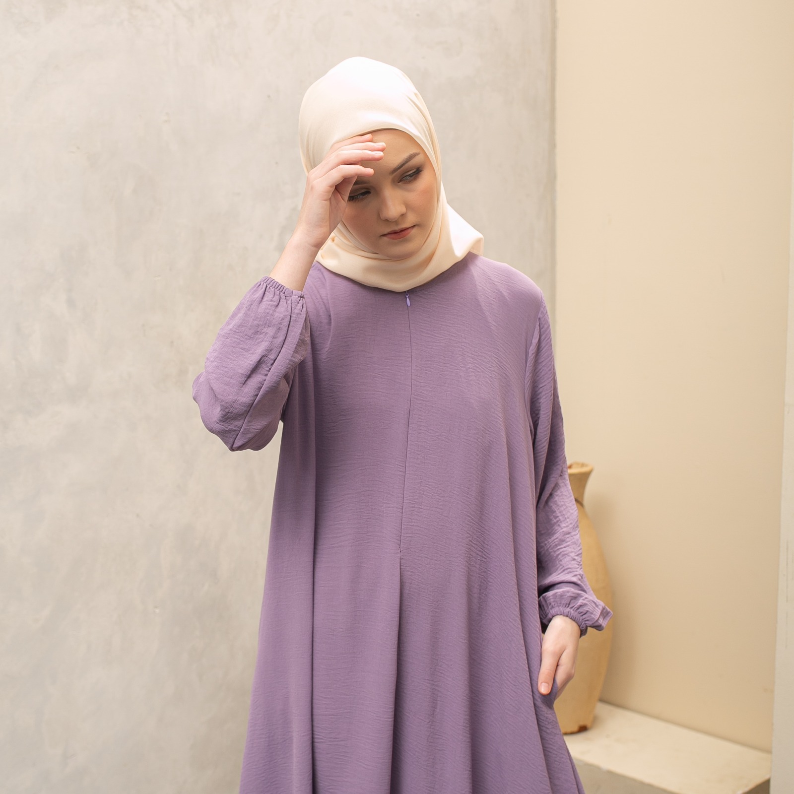 Luma Dawa Khalifah Basic Dress / Abaya Gamis Polos / Crinkle Airflow / Office / Casual / Semi Formal / Kantor