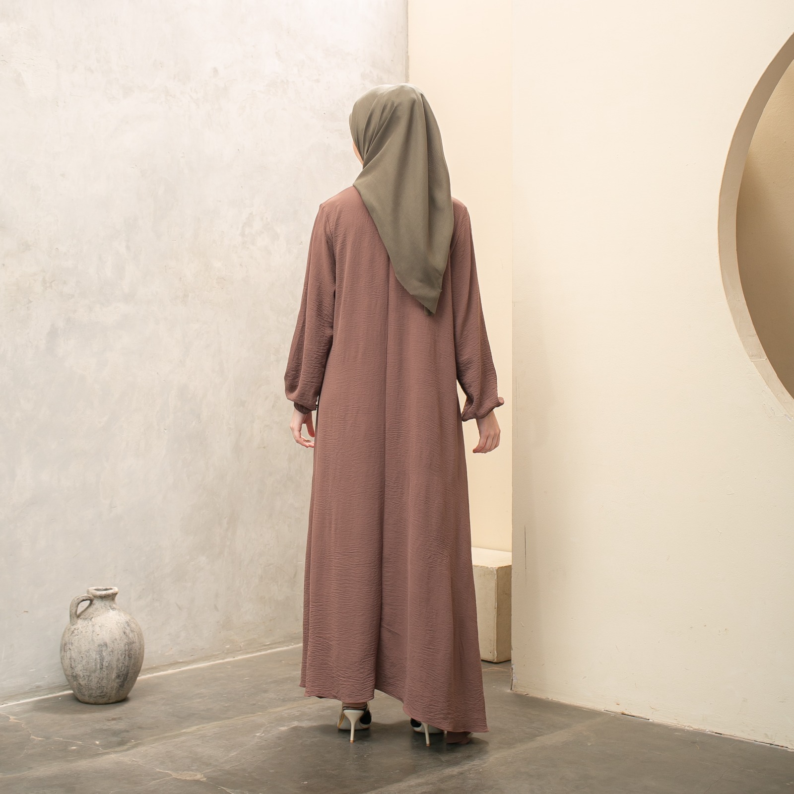 Luma Dawa Khalifah Basic Dress / Abaya Gamis Polos / Crinkle Airflow / Office / Casual / Semi Formal / Kantor