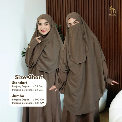 Image of Maslaha Niqab | French Khimar Malaysia | Daily FK Bordir Malay Crinkle Karet Instant