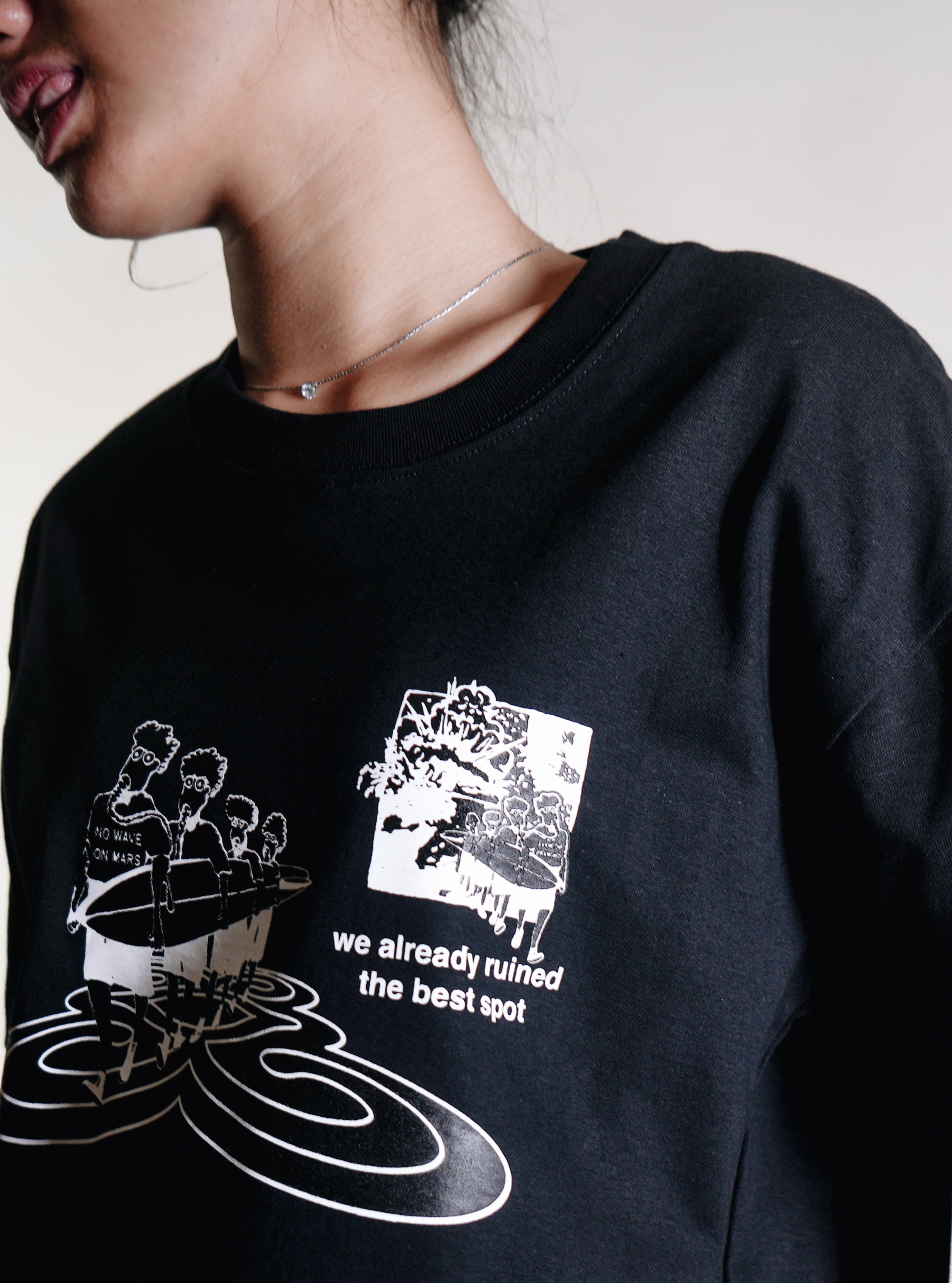 No Wave on Mars Tee Black