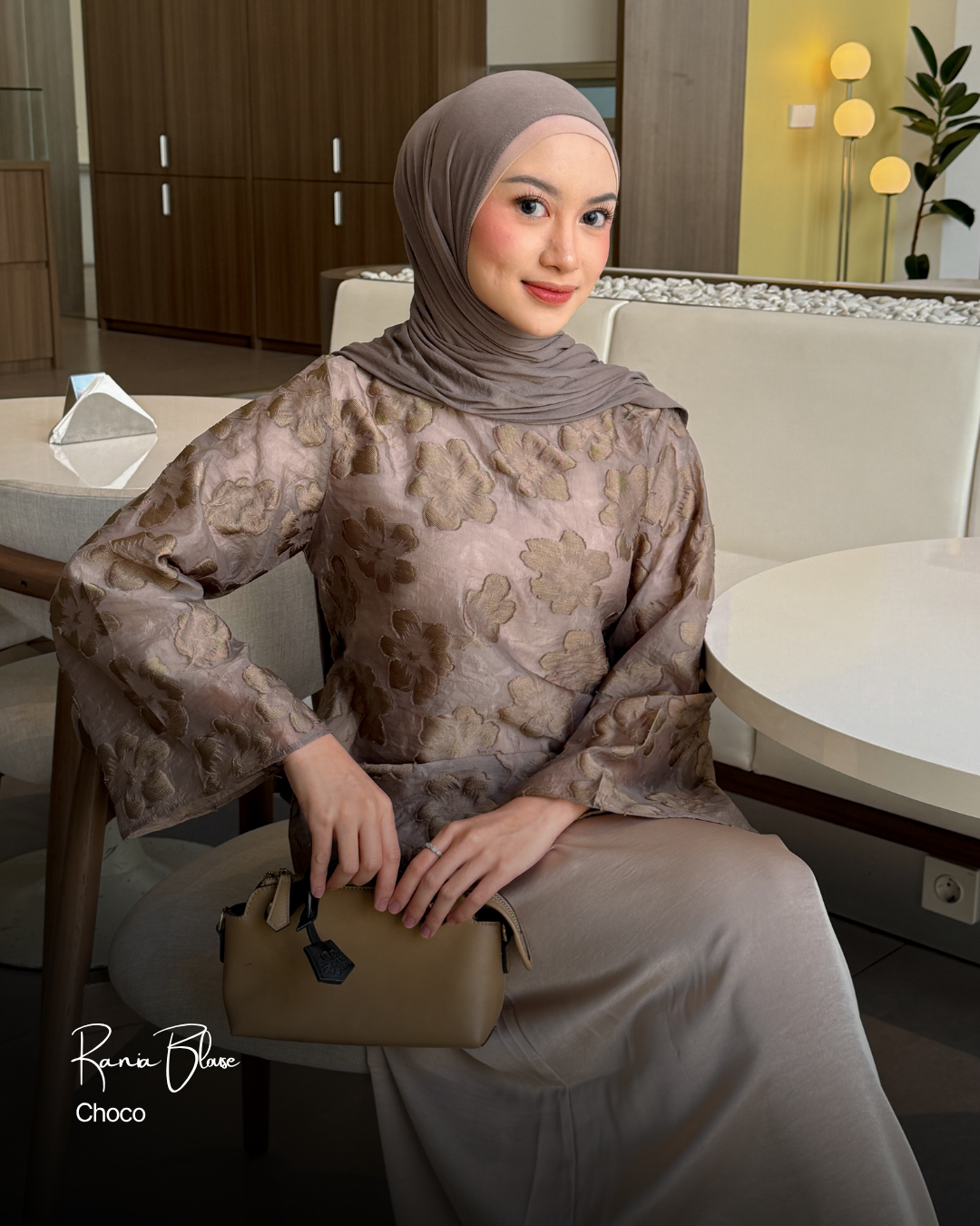 Irine | Rania Blouse | Blouse Wanita Nylon Polyester | Atasan Simple Mewah Bahan Premium | Outfit Kondangan Elegan