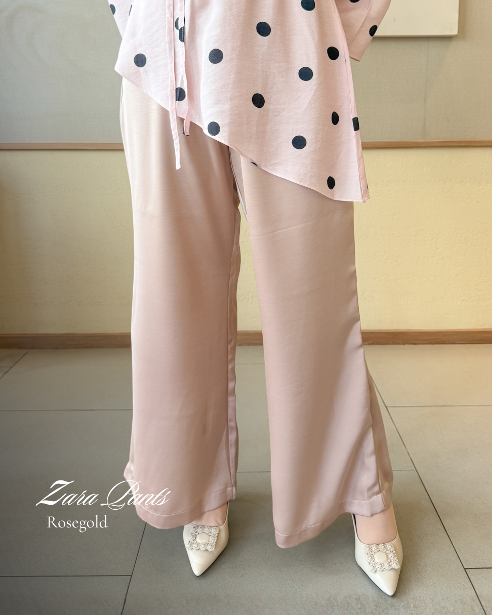 Irine | Zara Pants | Celana Wanita Premium Silk Bahan Jatuh Halus Tidak Transparan | Bawahan Wanita Elegan Sehari-hari