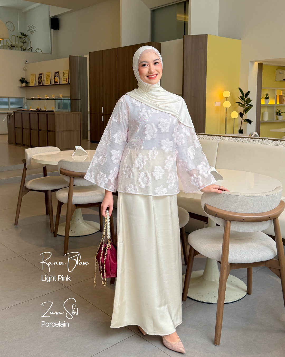 Irine | Rania Blouse | Blouse Wanita Nylon Polyester | Atasan Simple Mewah Bahan Premium | Outfit Kondangan Elegan