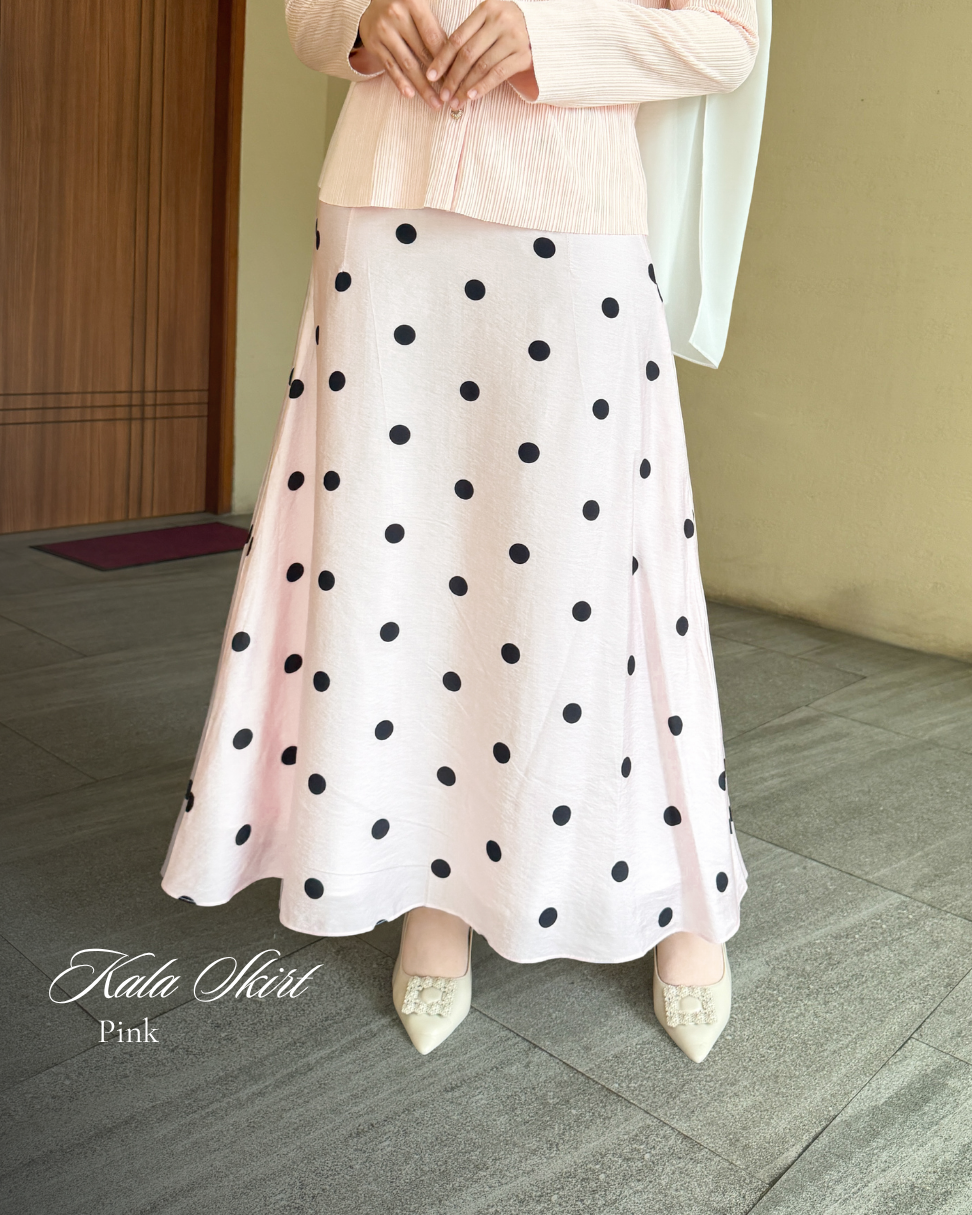 Irine | Kala Skirt | Rok Polka Series | Rok Wanita Motif Polkadot Bahan Premium Jatuh Halus Tidak Transparan | Rok Panjang Elegan Sehari-hari
