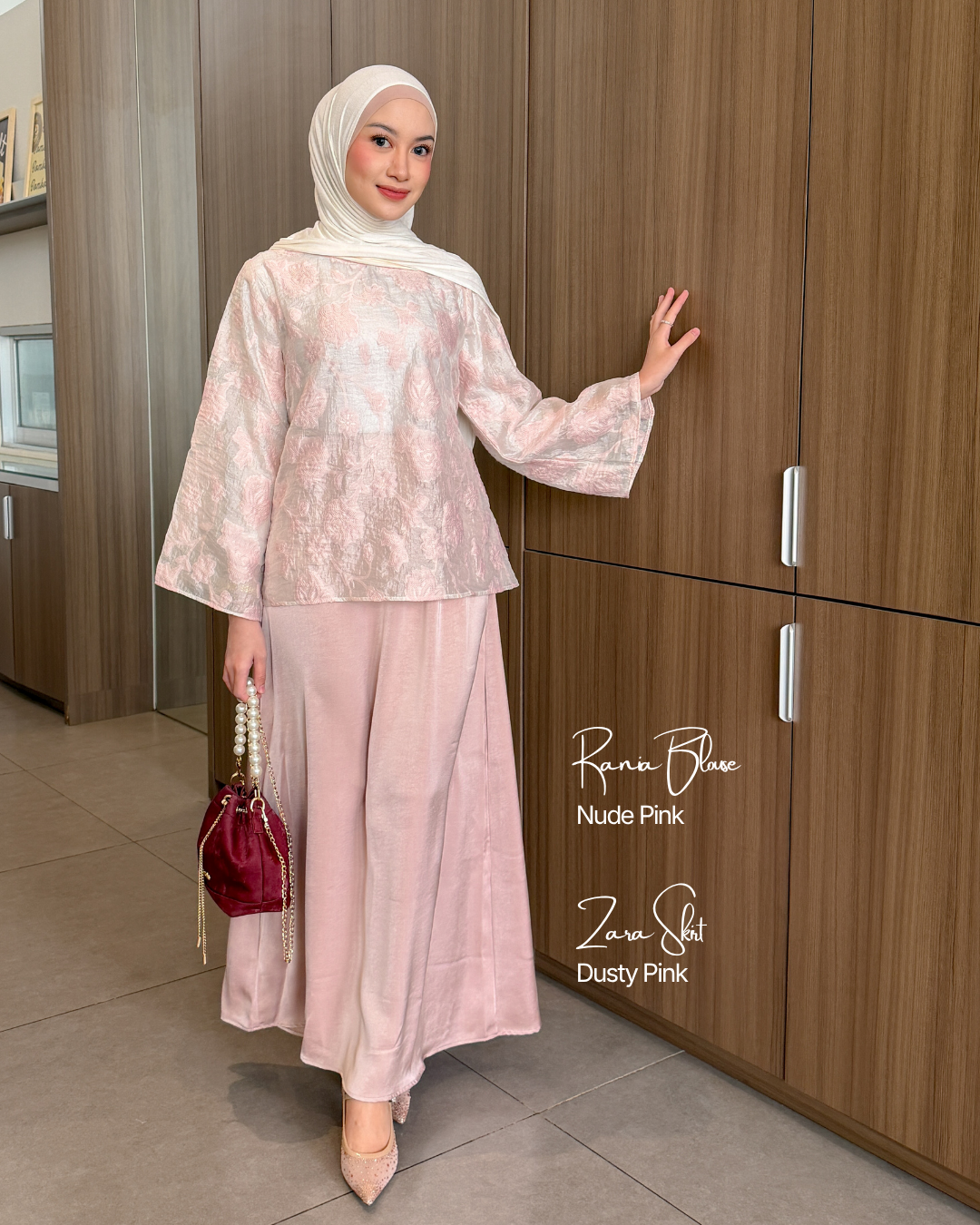 Irine | Rania Blouse | Blouse Wanita Nylon Polyester | Atasan Simple Mewah Bahan Premium | Outfit Kondangan Elegan