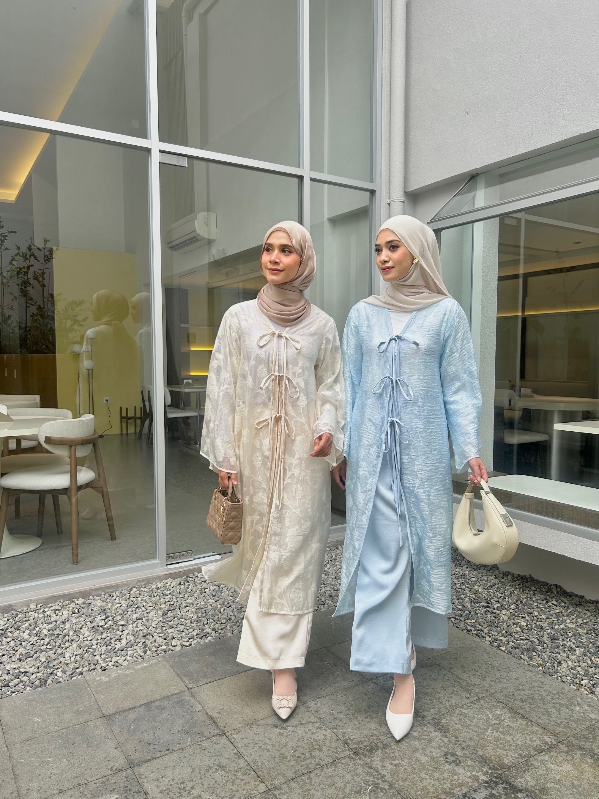 Irine | Aluna Tunic | Tunik Wanita Poly Nylon Sheer Bahan Ringan Flowing | Outer Panjang Elegan Layering