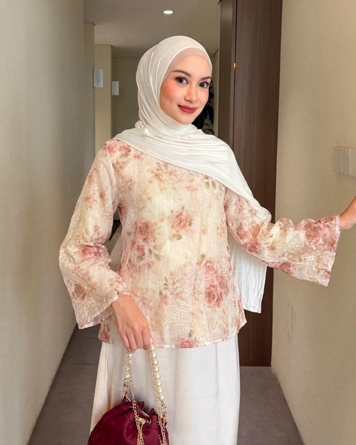 Irine | Rania Blouse | Blouse Wanita Nylon Polyester | Atasan Simple Mewah Bahan Premium | Outfit Kondangan Elegan