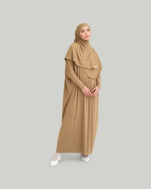Image of Plain Loose Abaya - Caramel