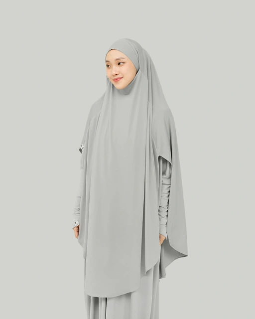 Image of French Khimar Rawda - Pearlgrey
