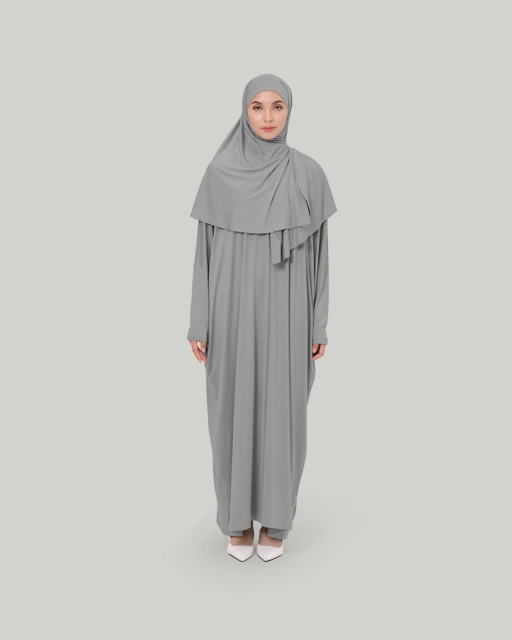 Image of Plain Loose Abaya - Grey