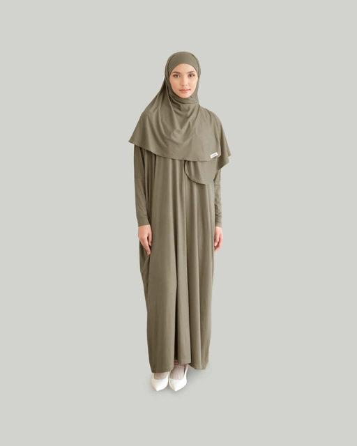 Image of Plain Loose Abaya - Seaweed