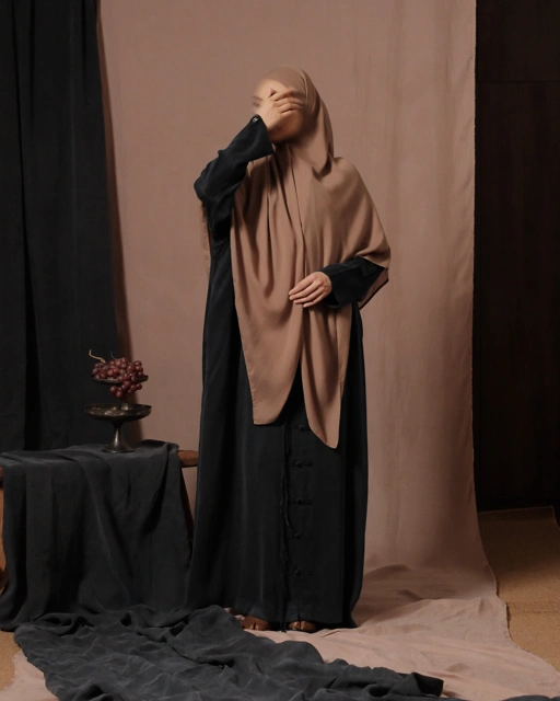 Image of Eshaal Abaya (Plain) - Black