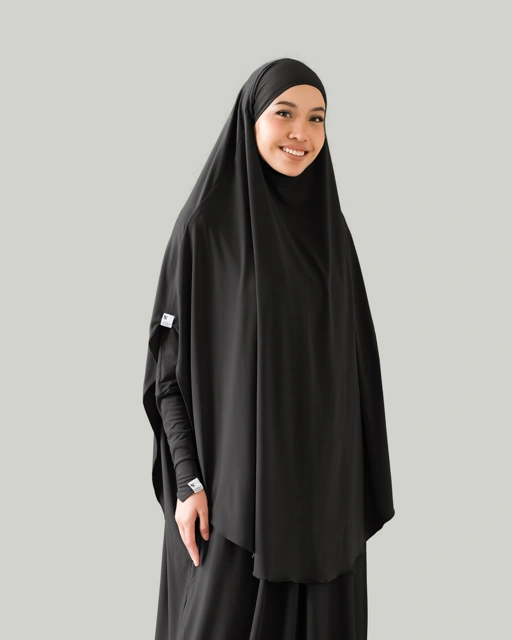 Image of French Khimar Rawda - Black