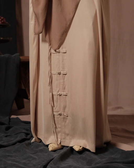 Image of Eshaal Abaya (Plain) - Cream