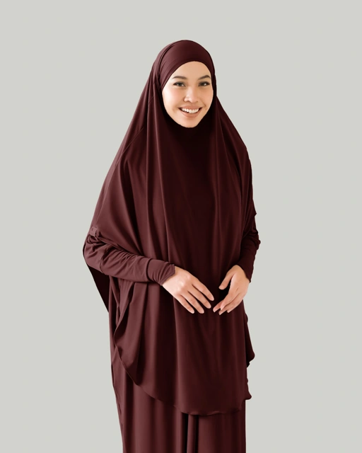 Image of French Khimar Rawda - Deep Mahogany