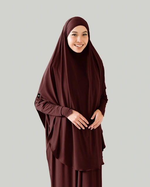 Image of French Khimar Rawda - Deep Mahogany