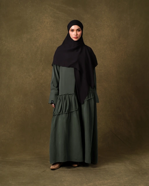 Image of Fajraa Unbasic Dress - Forest