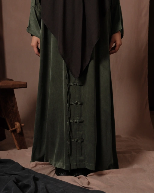 Image of Eshaal Abaya (Plain) - Green