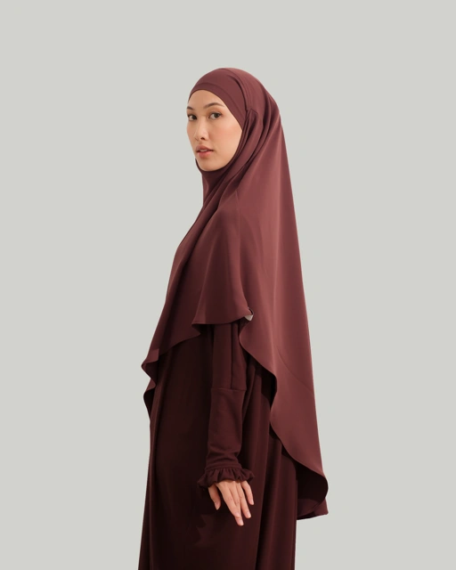 Image of French Khimar Jadid - Red Velvet