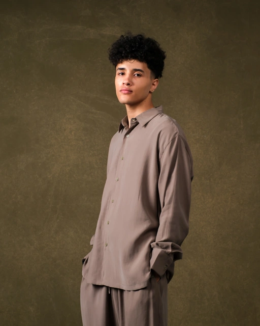 Image of Fajraa LS Shirt Man -  Rustic Taupe