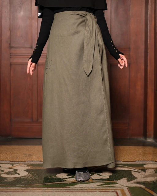 Image of Suri Linen Skirt x Jalma - Sheer Stone