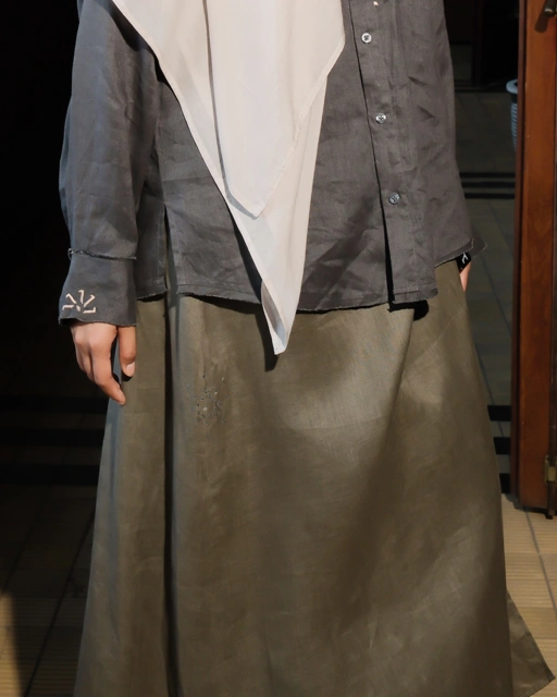 Image of Suri Linen Skirt x Jalma - Sheer Stone