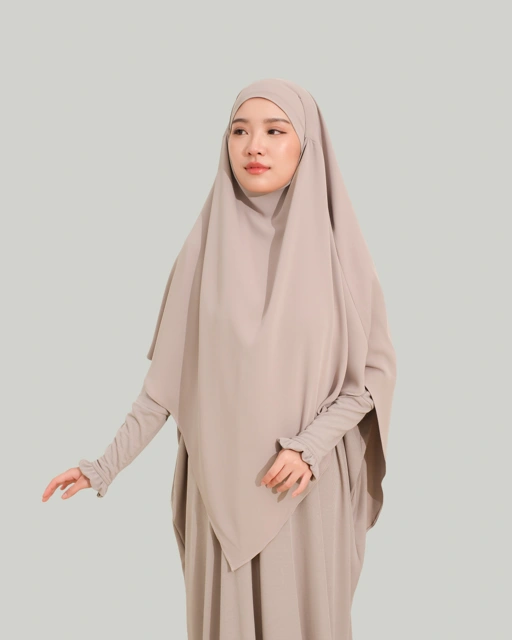 Image of French Khimar Jadid - Taupe Twist